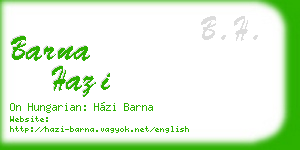 barna hazi business card
