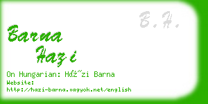 barna hazi business card